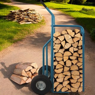 Wózek do drewna transportowy 2w1 z szuflą stalowy 100kg koła pneumatyczne