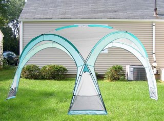 Namiot domek ogrodowy 3.5x3.5m błękitny UV ściany moskitiera