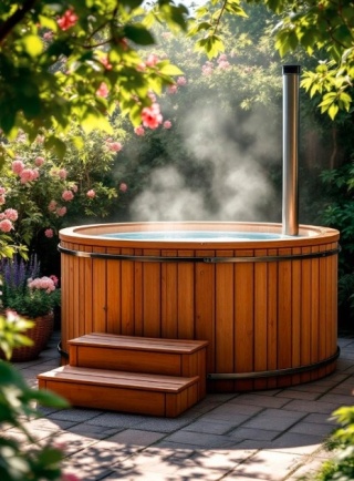 Balia ogrodowa z piecem wewnętrznym Kompletna, złożona