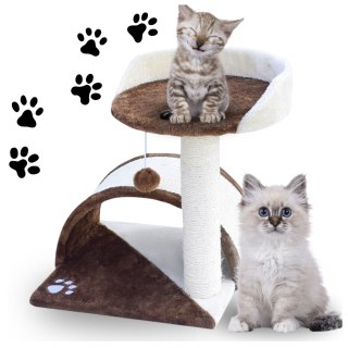 DRAPAK DLA KOTA MAŁY LEGOWISKO SŁUPEK BUDKA HAMAK BRĄZOWY 43 cm