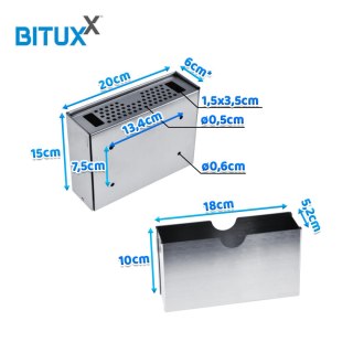 Popielniczka zewnętrzna ścienna stal nierdzewna zamykana kompaktowa srebrna