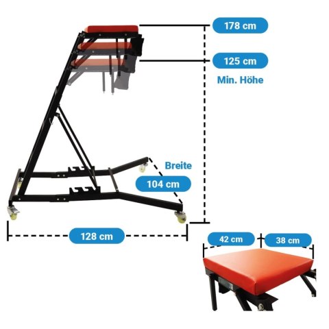 Stołek warsztatowy bituxx platforma robocza regulowana wysokość kąt 200kg